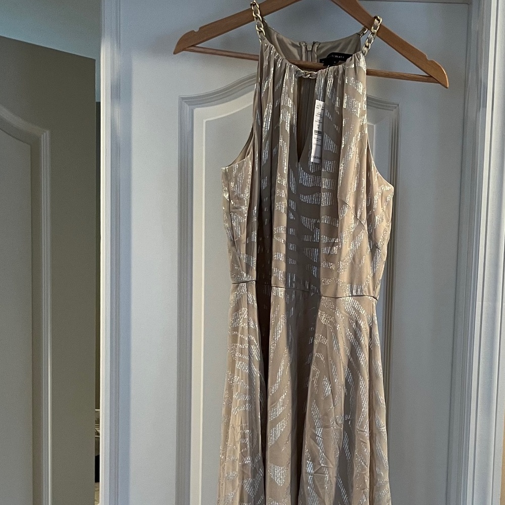 White House Black Market gold dress
